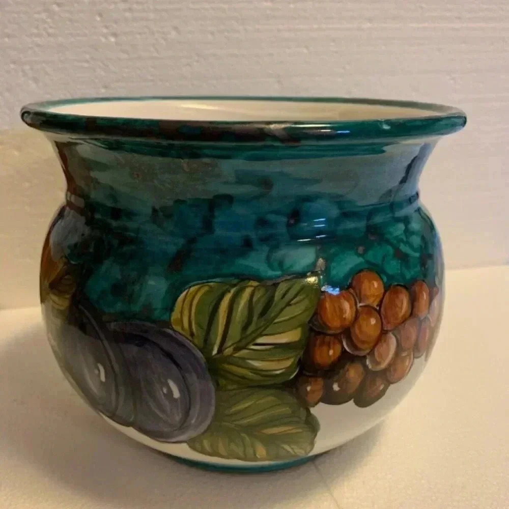 Lizart Praiano Art Pottery Bottom Signed Flower Pot Fruit Bowl - Italy - Picture 6 of 10